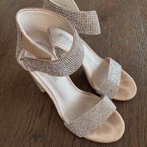 Jeffrey Campbell Beige and Silver Women's Sandals